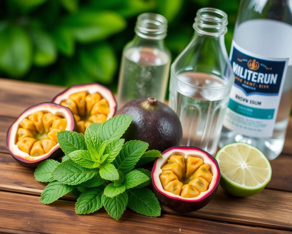 benodigde ingrediënten voor een Classic Mojito met passievrucht