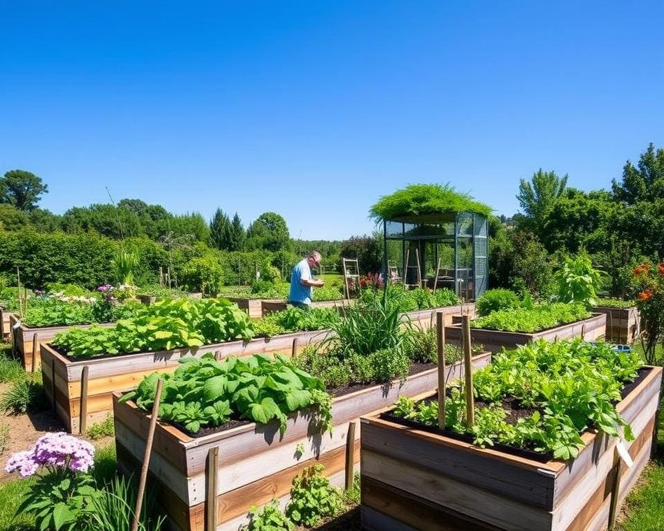 verhoogde moestuinbakken en duurzame kweekbakken