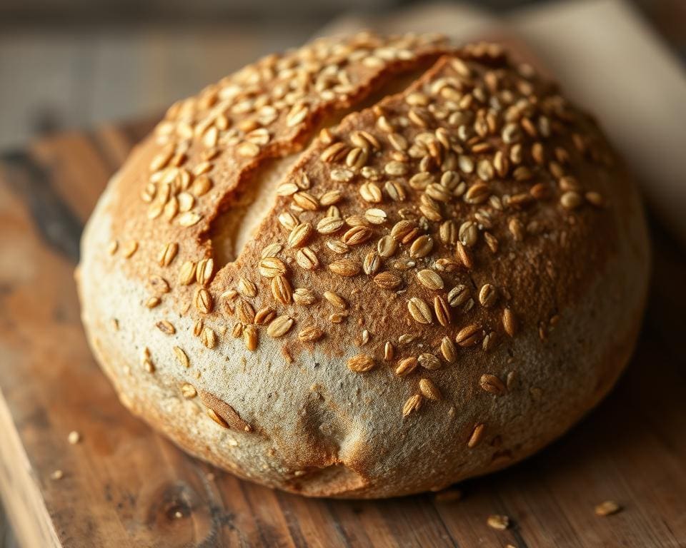 Volkoren zuurdesembrood met lijnzaad en havervlokken