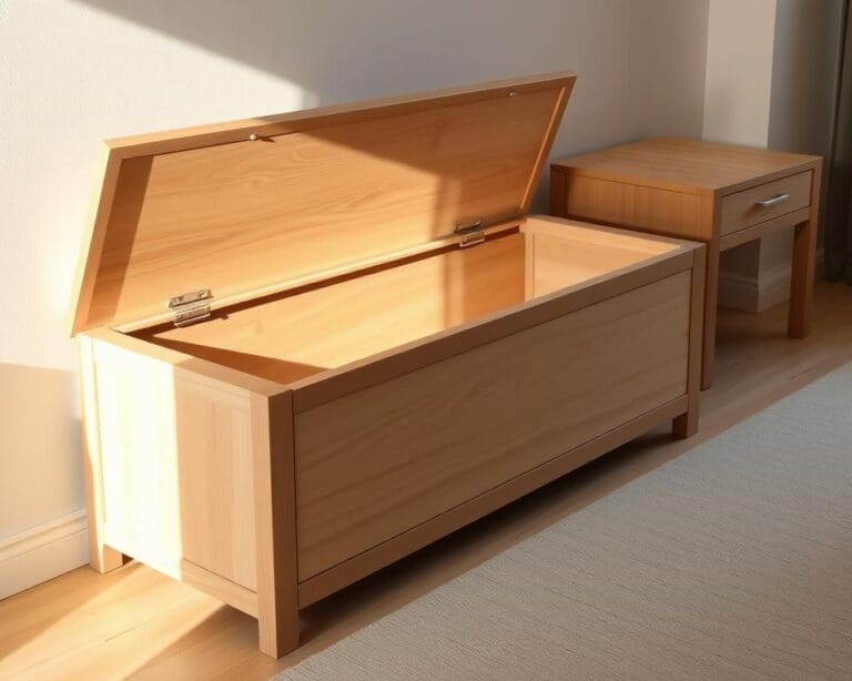 Bankje met opbergruimte en sidetable: praktisch en stijlvol