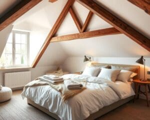 Hoe benut je een schuin dak in de slaapkamer?