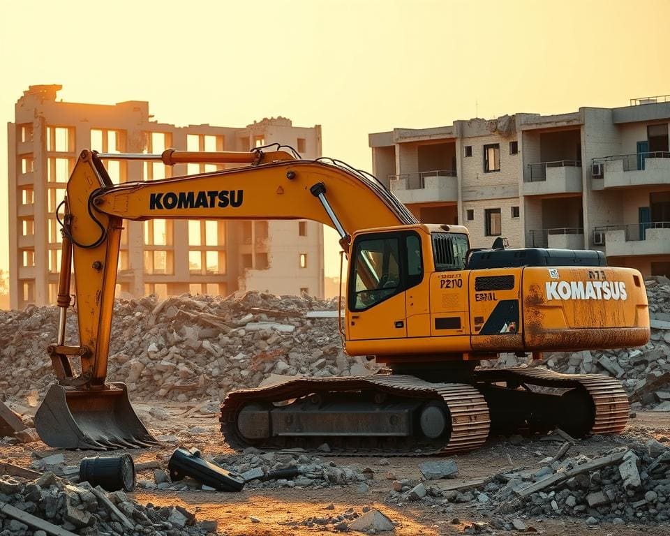 Kan een Komatsu PC210 graafmachine ook voor sloopwerk worden gebruikt?