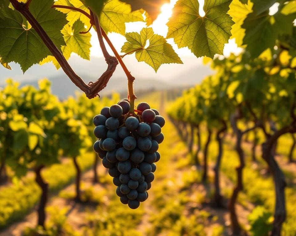 Nebbiolo druif en wijnranken