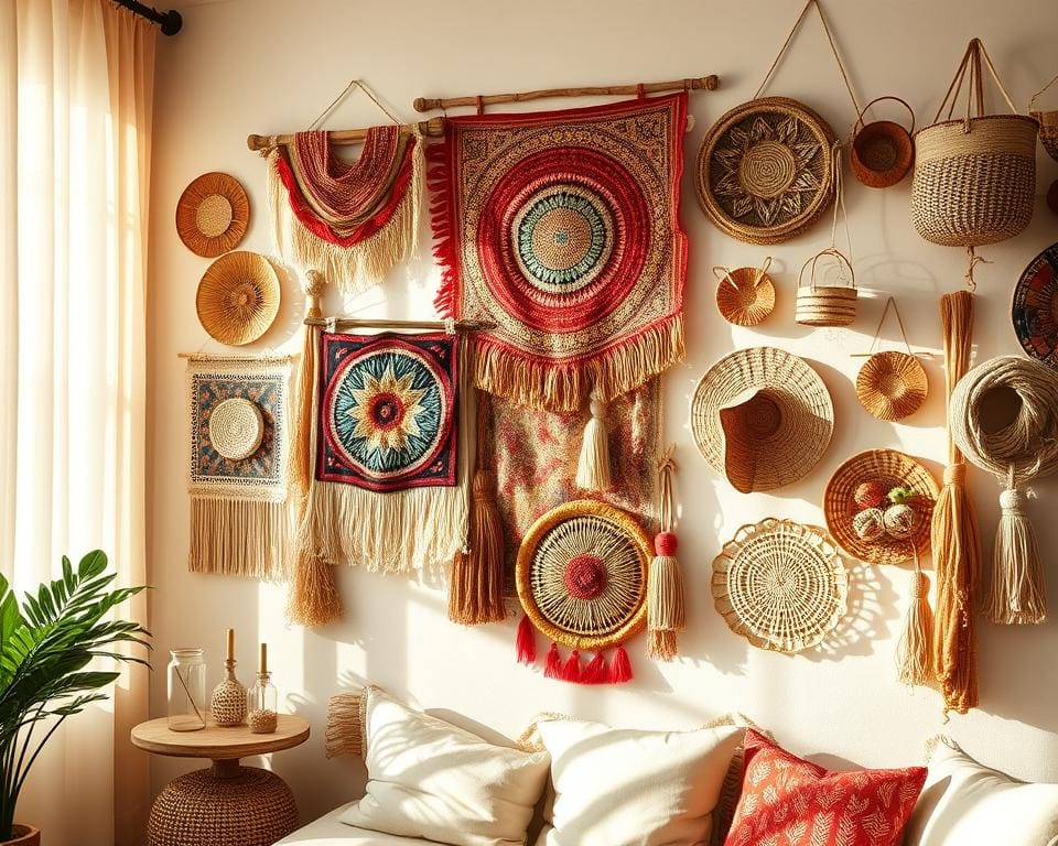 Wat zijn toffe ideeën voor wanddecoratie met textiel?
