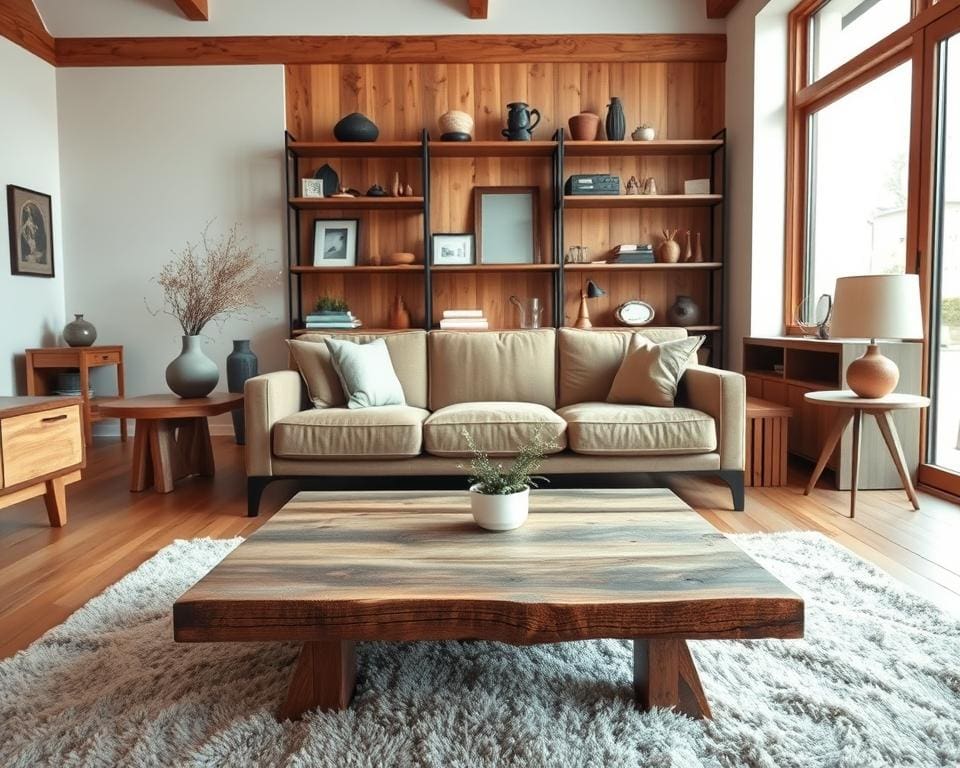 interieur inspiratie combineren van houtstijlen