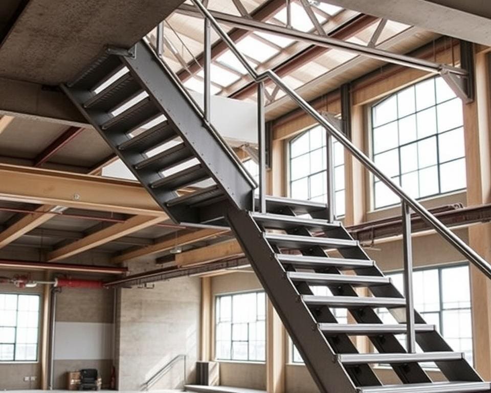 ruimtebesparing in industriële trappen