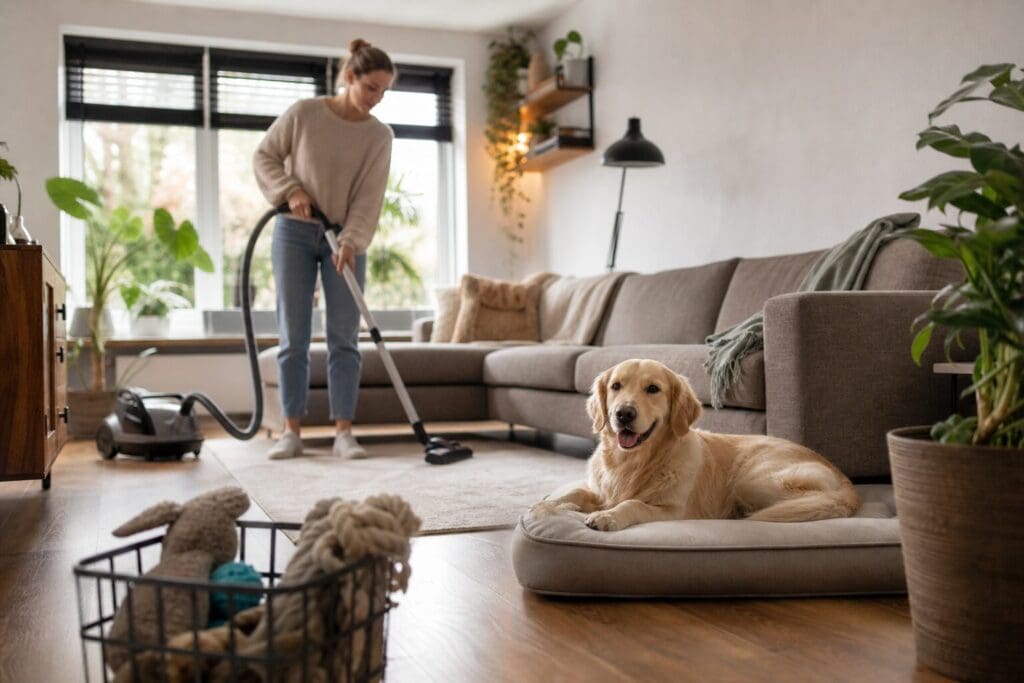 Je huis schoonhouden met een hond